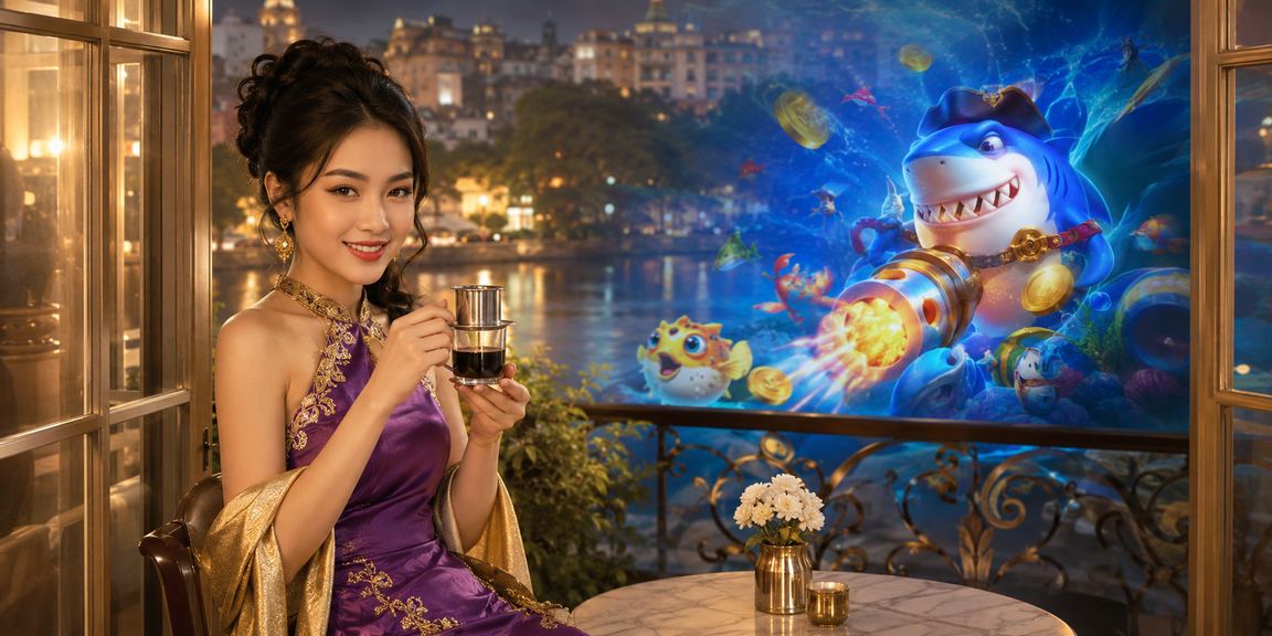Người chơi bắn cá trực tuyến tại Hà Nội ngồi bên ly cà phê buổi chiều